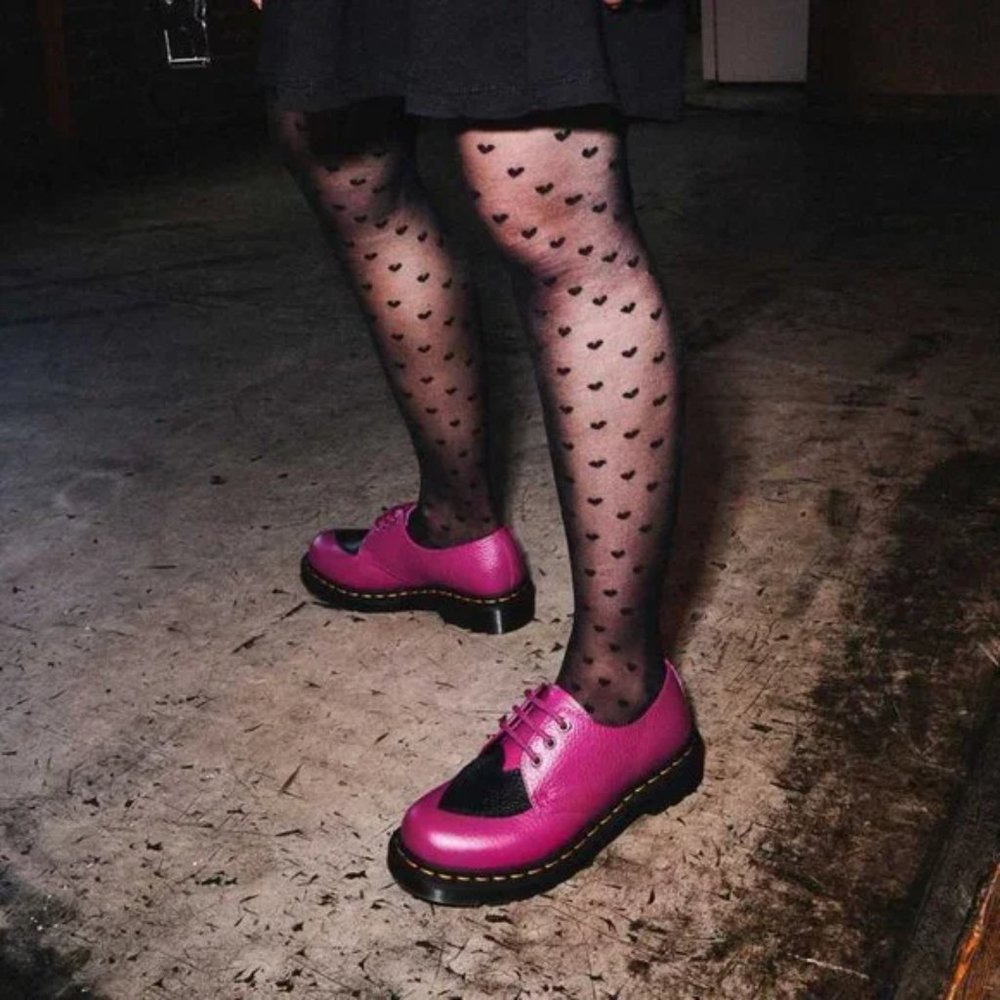 NWT Rare Dr. Doc Martens 1461 Amore Heart Leather Oxford Shoes Pink Size 10 - Picture 9 of 13